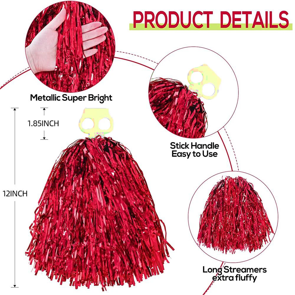 Cheerleading Pom Poms 1PC 28CM Cheer Dance Sport Competition For Football Basketball Match Children Use