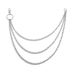 Triple Layered Metal Chain Belt with Punk Rock Keyring Clip (A3)