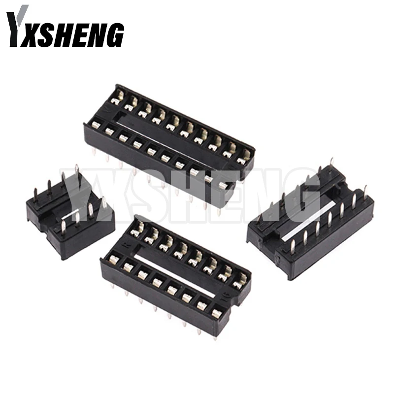 IC Sockets 10PCS 2.54mm Connector 8 14 16 18 20 24 28 40 Pin DIP Socket Chips Base DIP6 DIP8 DIP14 DIP16 DIP18 DIP20 DIP28 DIP40
