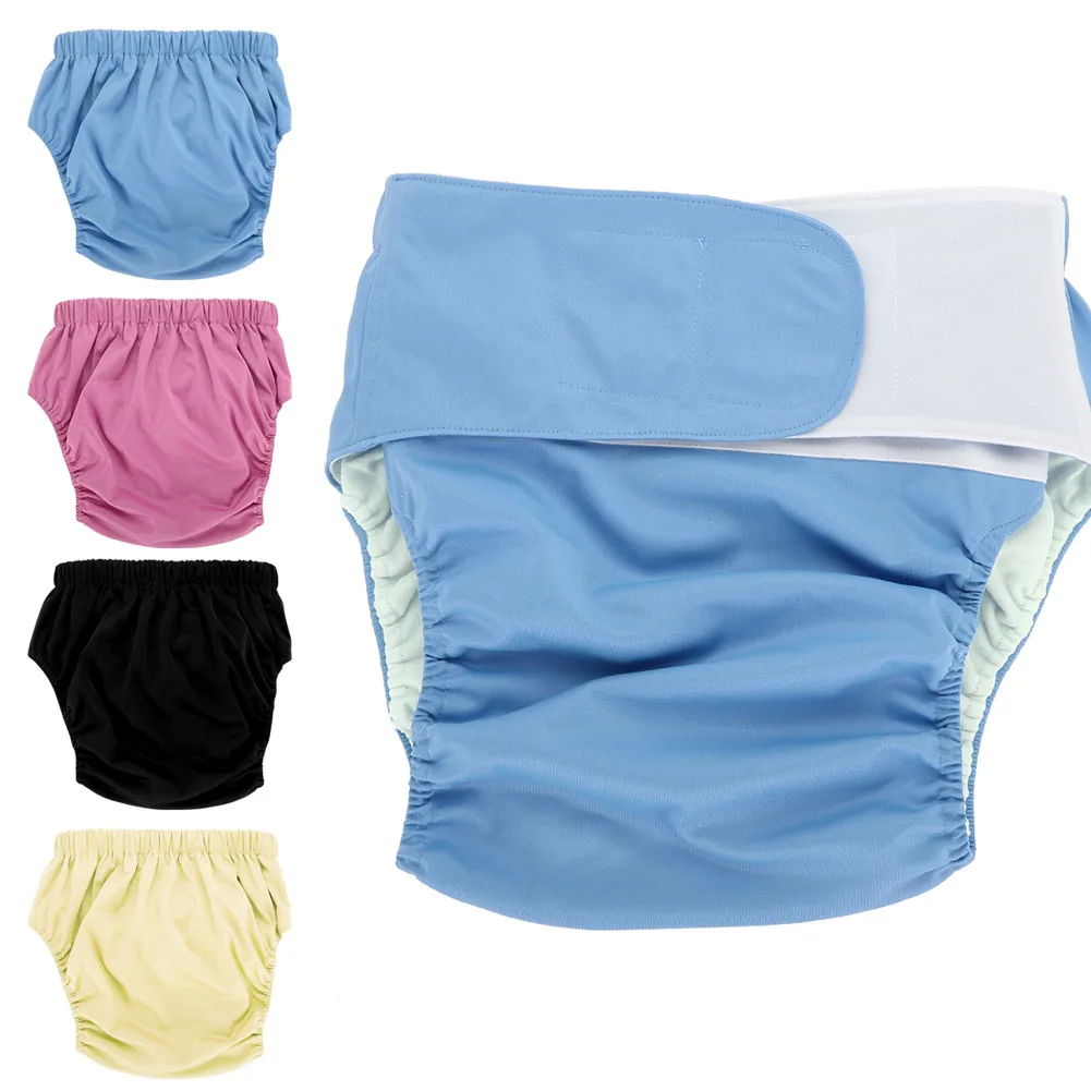 4 Colors Adult Cloth Diaper Reusable Washable Adjustable Large Nappy new 6
