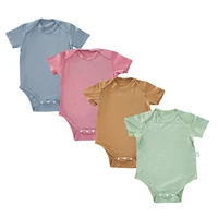 HappyFlute 0-2Y Fresh Pattern Soft Bamboo Cotton Fabric Baby Girl&Boy Short-sleeve Jumpsuit Baby Romper Summer Newborn Clothes 1