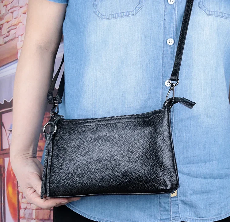 Small Genuine Leather Women Crossbody Bag Mobile Phone Purse Bags Versatile Female Messenger Bags for Women