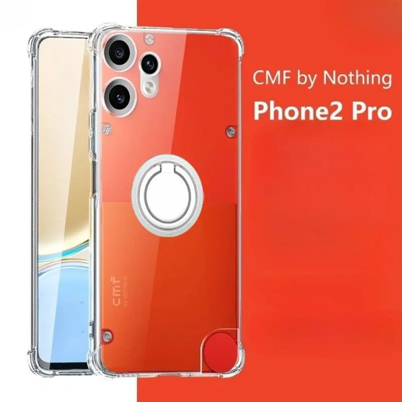 Transparent Shockproof Magnetic Ring Stand Holder Case with Airbag Technology