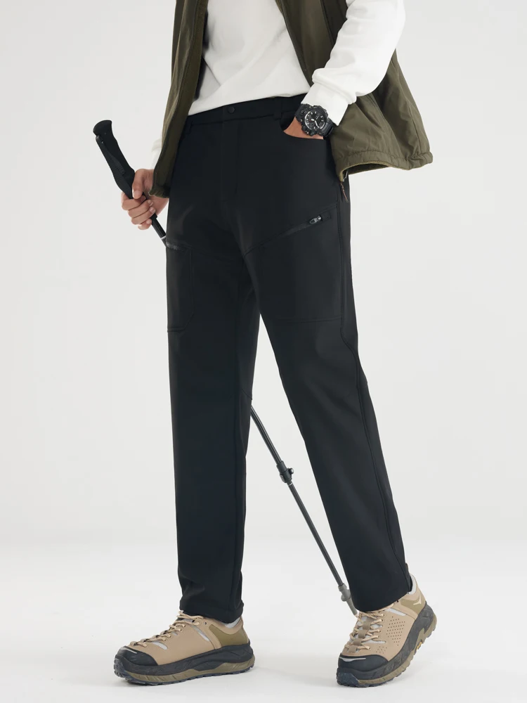 Autumn Winter Casual Pants Men Outdoor Waterproof Windproof Thick Warm Softshell Fleece Trousers Male Big Size 8XL
