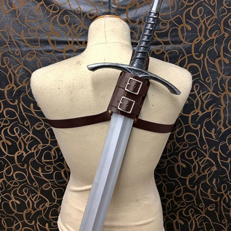 

Medieval Shoulder Strap Sword Holder Sheath Scabbard For Adult Men Larp Knight Warrior Weapon Rapier Belt Holster Cosplay Prop