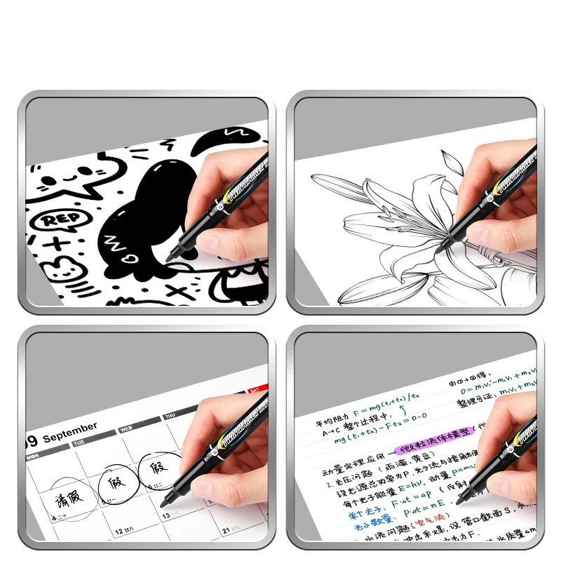 M&G Dual-Tip Marker, Art Outliner, Black, Suitable for Office Use, Students, and Artists