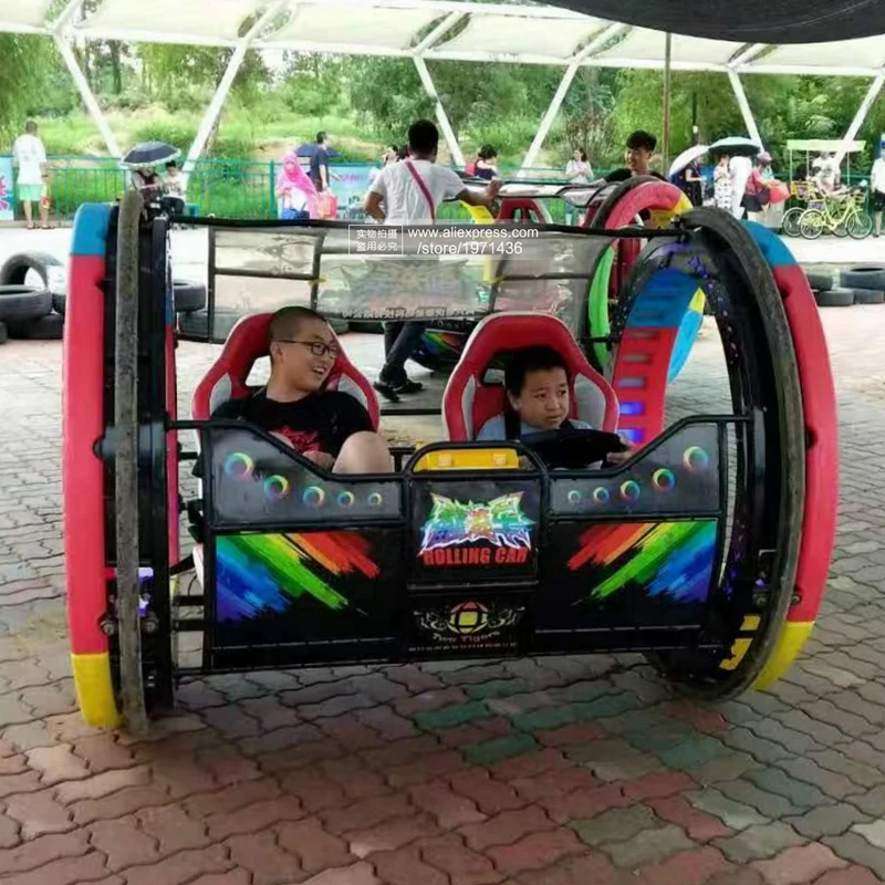Parque monta novo 360 graus carro duplo jogadores rolando carro 360 rolando  carros - AliExpress