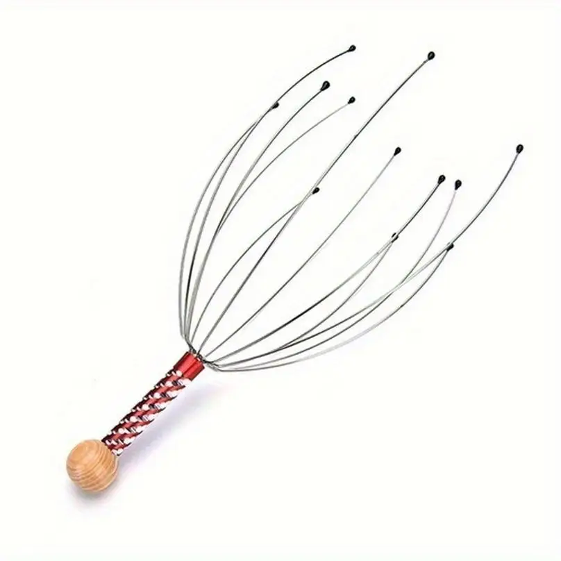 New Octopus Head Massager Scalp Relaxation Relief Muscle Tension Tiredness Metal Head Massager Instrument(Random Color)