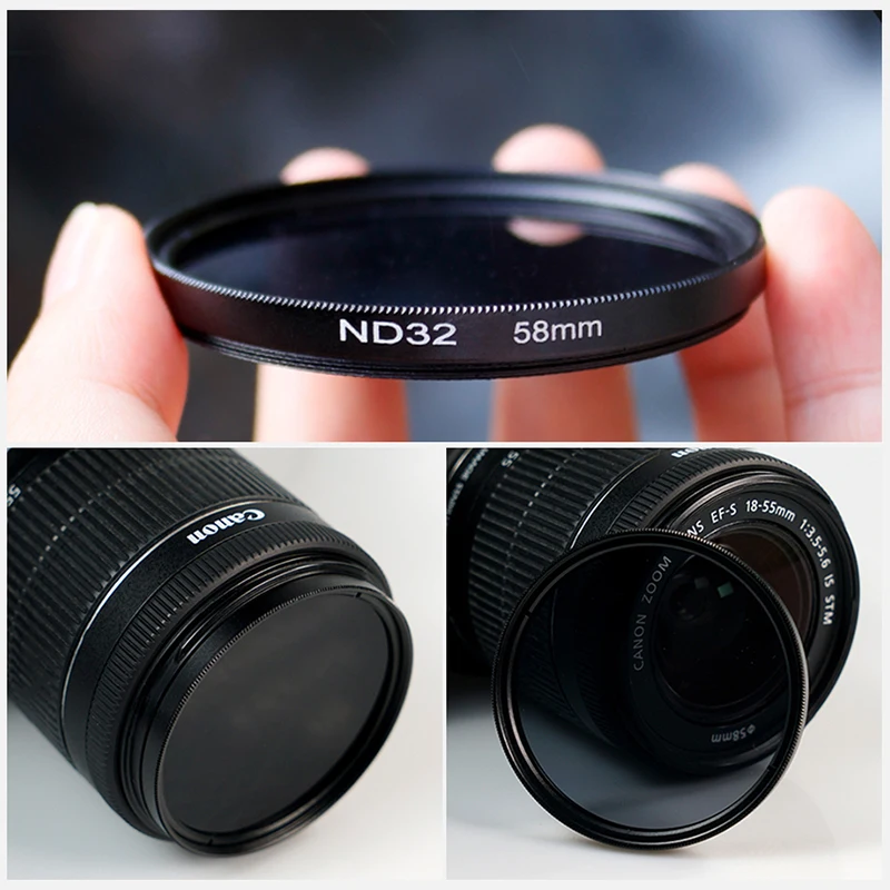 ND Filter Neutral Density Filter ND2 ND4 ND8 ND16 ND32 37mm 40.5mm 43mm 46mm 49mm 52mm 55mm 58mm 62mm 67mm 72mm 77mm 82mm 95mm 5