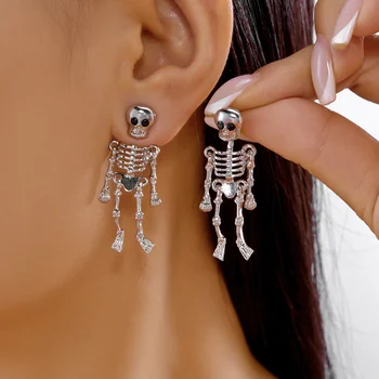 Skull Skeleton Drop Earrings