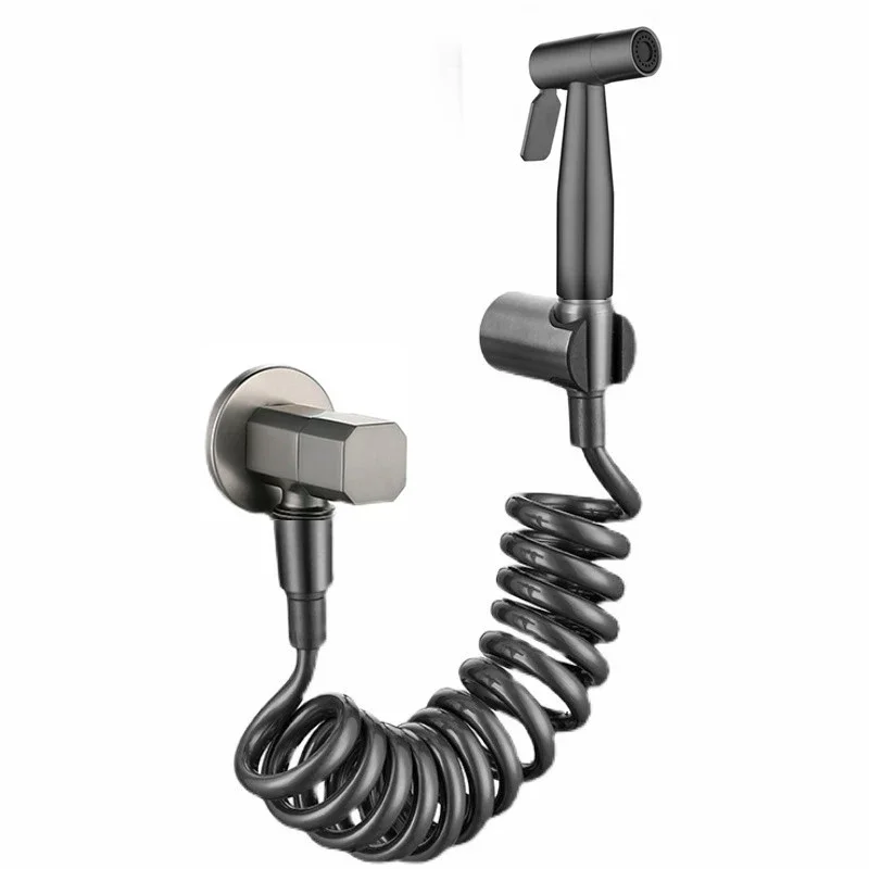 Description Picture 3 of itemGunmetal gray Bidet Sprayer Douche Toilet Kit brushed gray BrassShattaf Shower Head Copper Valve Set Jet Bidet Faucet GD12