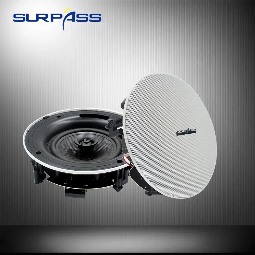 6.5inch 40W Home audience Recessed in Ceiling Speaker 2 Way Hi-Fi Column Loudspeaker home audio System for Theater Cinema Hotel