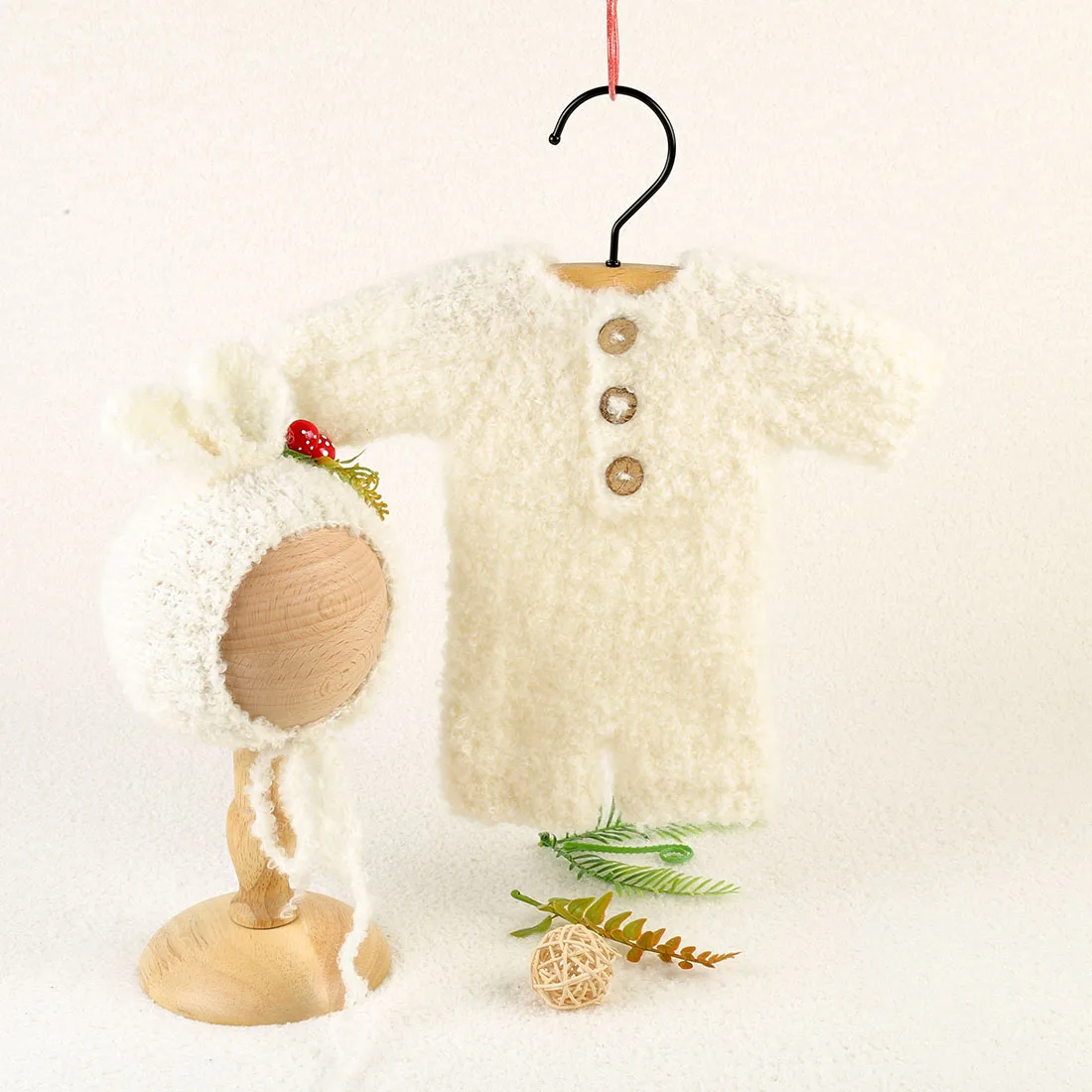 cream-knit-baby-girl-fuzzy-romper-and-bunny-hat-newborn-photography-props-crochet-baby-boy-outfit-overall-animal-bonnet-set