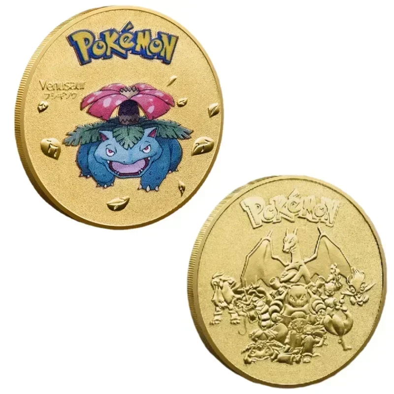 Pokemon Anime Placcato Oro Gioco Moneta Commemorativa Pikachu Charizard Mewtwo Moneta D'oro Collezione di Giochi Pokemon Regalo Di Natale - immagine 3