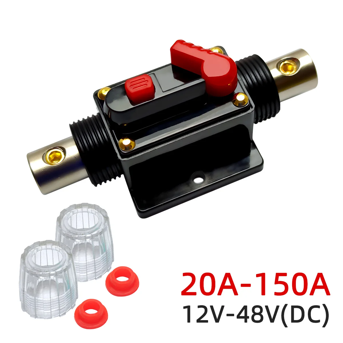 30A-300A Power Protect Fuse Circuit Breaker Trolling Con Ripristino Manuale 12V-48Vdc Manuale Impermeabile Per Auto Per Sistema Audio Per Auto