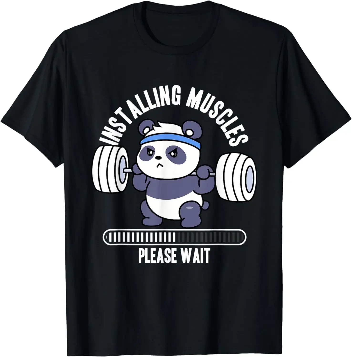 

Muscle Building Fitness Panda Weight Lifting Barbell Workout T-Shirt Gym Clothes Tops Shirts for Women Ropa De Mujer