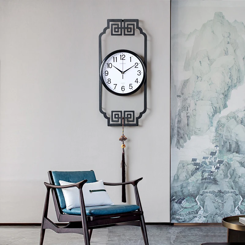 

Modern Art Chinese Style Silent Hanging Clock Living Room Bedroom Hotel Lobby Wall Decorative Accessories Wall Hanging Clock