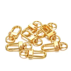 20pcs Silver Carabiner Clasp Keyrings (18K Gold Color)