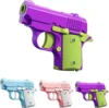 Stress Relief Pistol Toy Plastic Mini Gun Manual Burst Pistol 3D Printed Gravity Fidget Gun Stress Relief Toy Christmas Gift 4