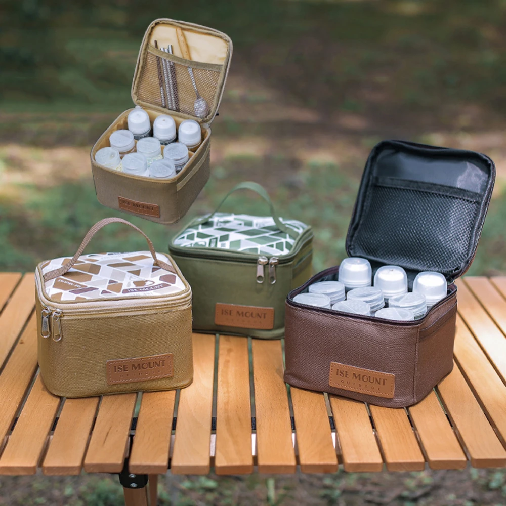 Oil Seasoning Containers Bottle Storage Bag Portable Camping Seasoning Dispenser Set Large Capacity Outdoor Barbecue Utensils