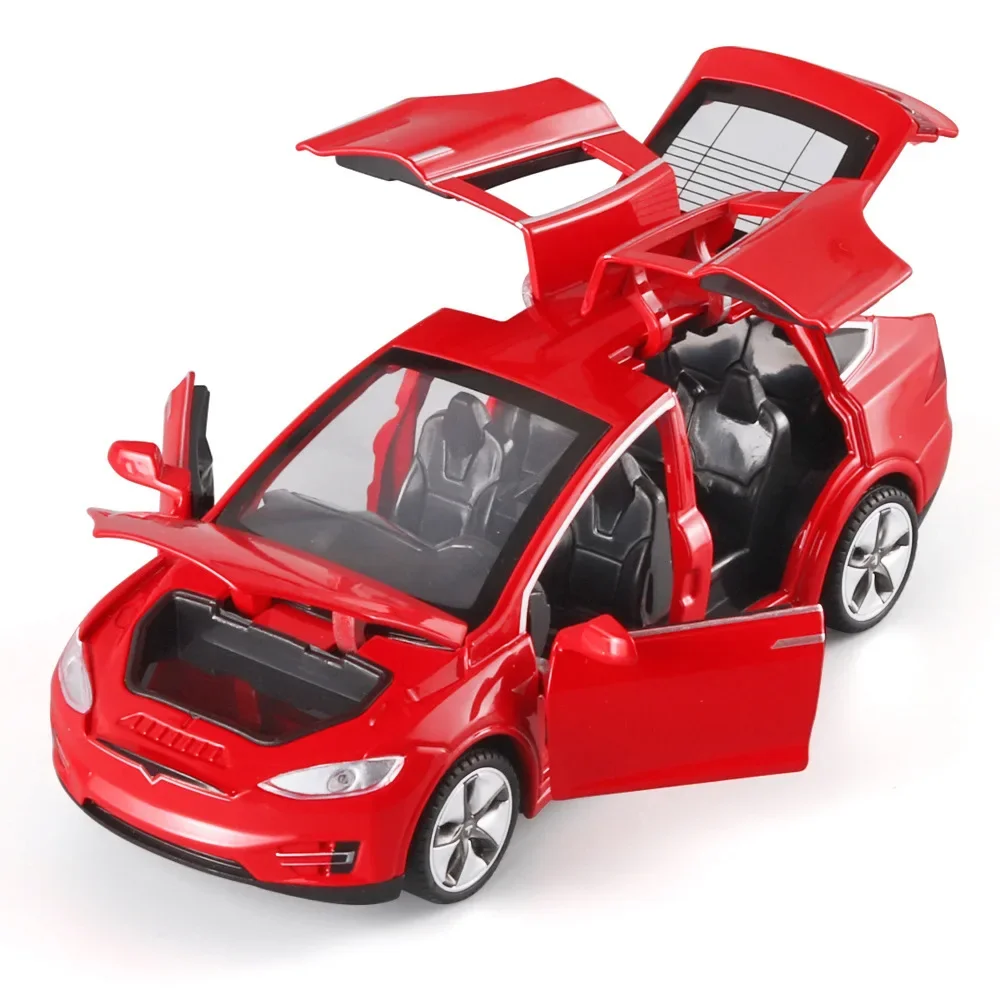 2023 metal 1:32 Tesla MODEL X Alloy Car Model Diecasts & Toy Vehicles Kid Children Christmas Gifts Boy Toy soung and led light 4