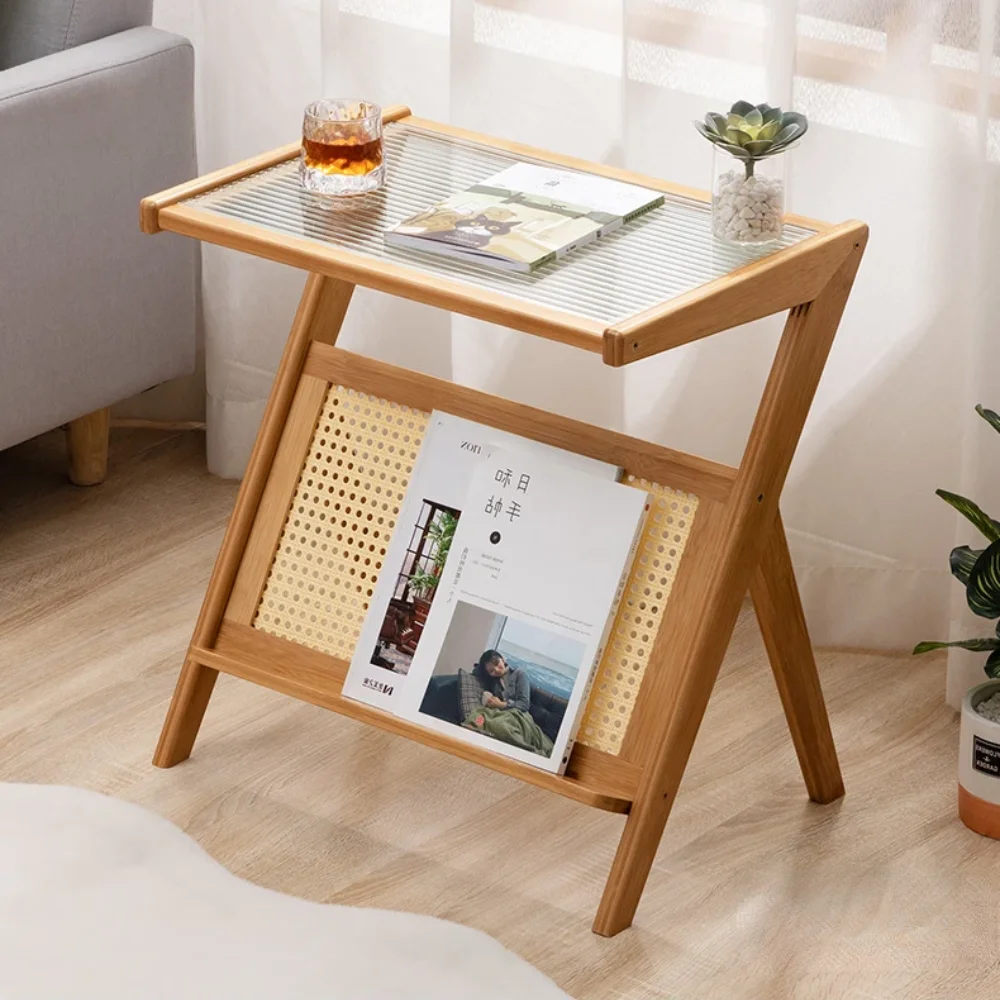 Mobile Side Table Foldable Coffee Table Bamboo Tea Bedroom Save Space Bed Side Large Capacity Living Room Furniture