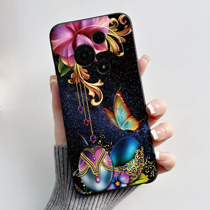 Aesthetic Cute Cat Astronaut Black Silicone Protective Phone Case Cover