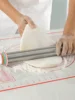 Adjustable Rolling Pin with 4 Thickness Rings, Stainless Steel Dough Roller Pizza Roller Handle Pressing Design with Measuring 2