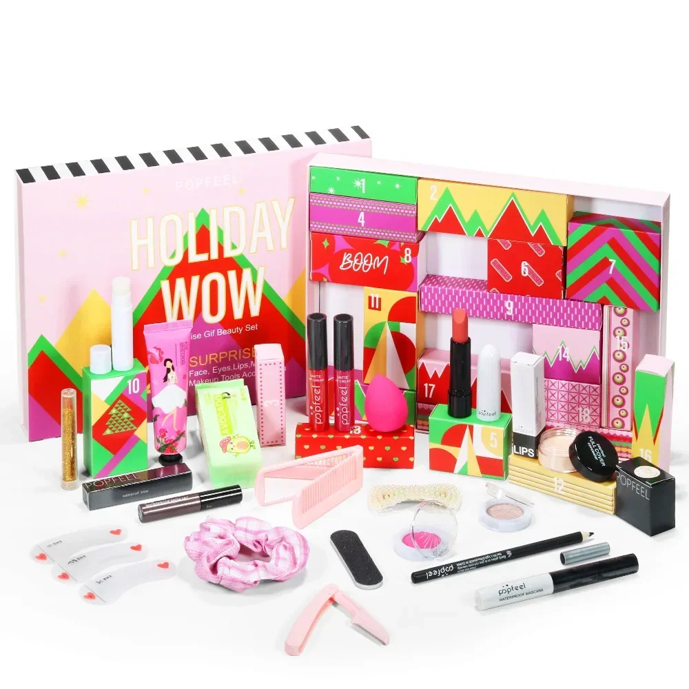 MakeupAdventCalendarChristmasGiftsAllinoneMakeupKitChristmasCountdownCalendarLip