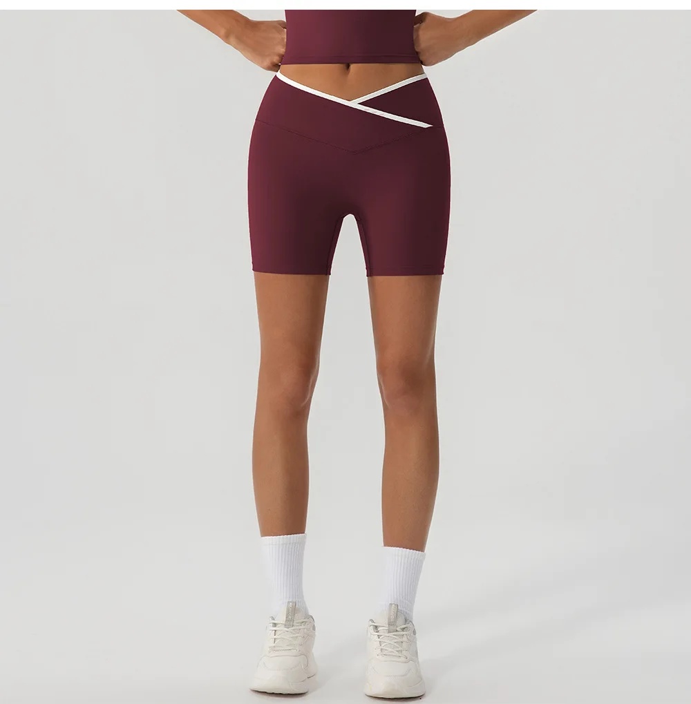 Cross Waist Cycling Shorts Women High Waisted Yoga Pants Leisure Female Gym Workout Sports Shorts Indoor Outdoor Short Leggings 13 S6544622edbca469c87840f3b8b366ef92