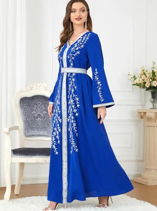 

Malaysia Muslin Women's one-piece dress Dubai Saudi robe Middle East clothing Arab clothing