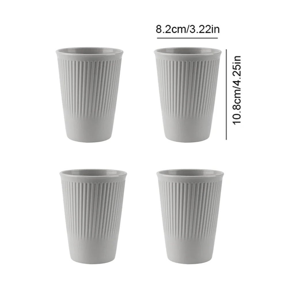 Couverts en paille grise, 4/16 pièces, plats, bols, disque, tasse d'eau, vaisselle en plastique incassable, vaisselle de cuisine en polypropylène