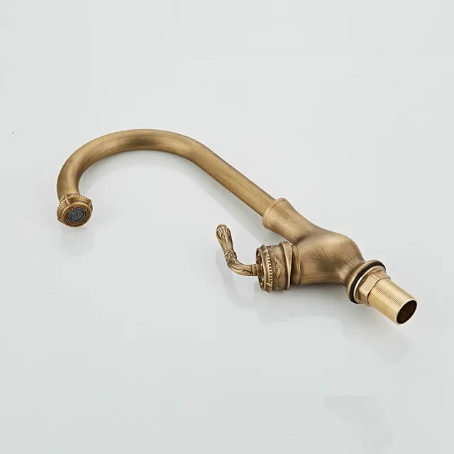 ก๊อกน้ําห้องครัวร้อนและเย็นอ่างล้างจาน TAP 360 หมุนทองเหลืองโบราณ TAP ทองเหลืองก๊อกน้ําอ่างล้างจาน 4