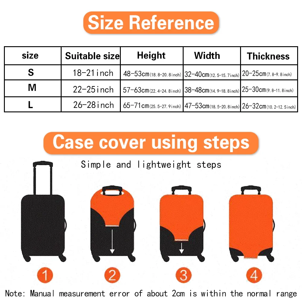 Travel Suitcase Elastic Luggage Protective Cover Golden Flower Letter for 18-28 Inch Trolley Duffle Case Traveler Accessories
