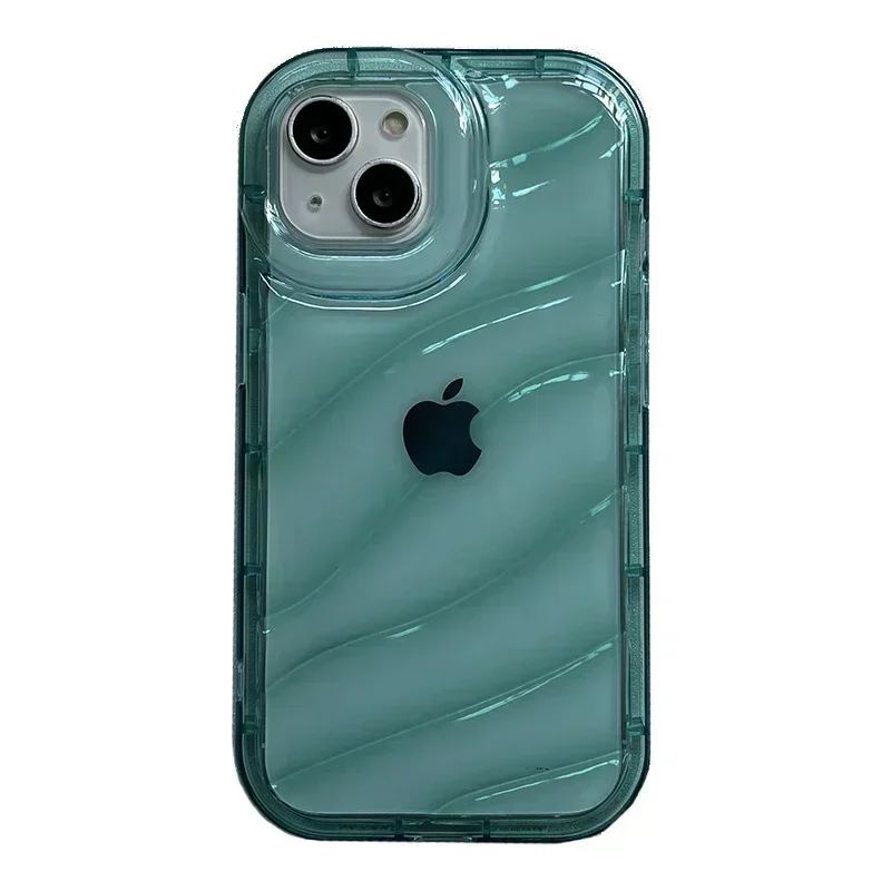 thumbnail image 1 of Funda transparente con patrón de ondas para iPhone 14, 13 Pro Max, 12, 11, X, XR, XS Max, 7, 8, 14 Plus, funda suave anticaídas y a prueba de golpes, 1 of 5