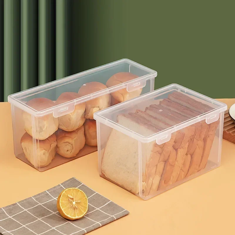 Food Grade Hermetic Containers for Food Transparent Sealed Plastic Container with Lid Breadboxes for Bread Storage Kitchen 3