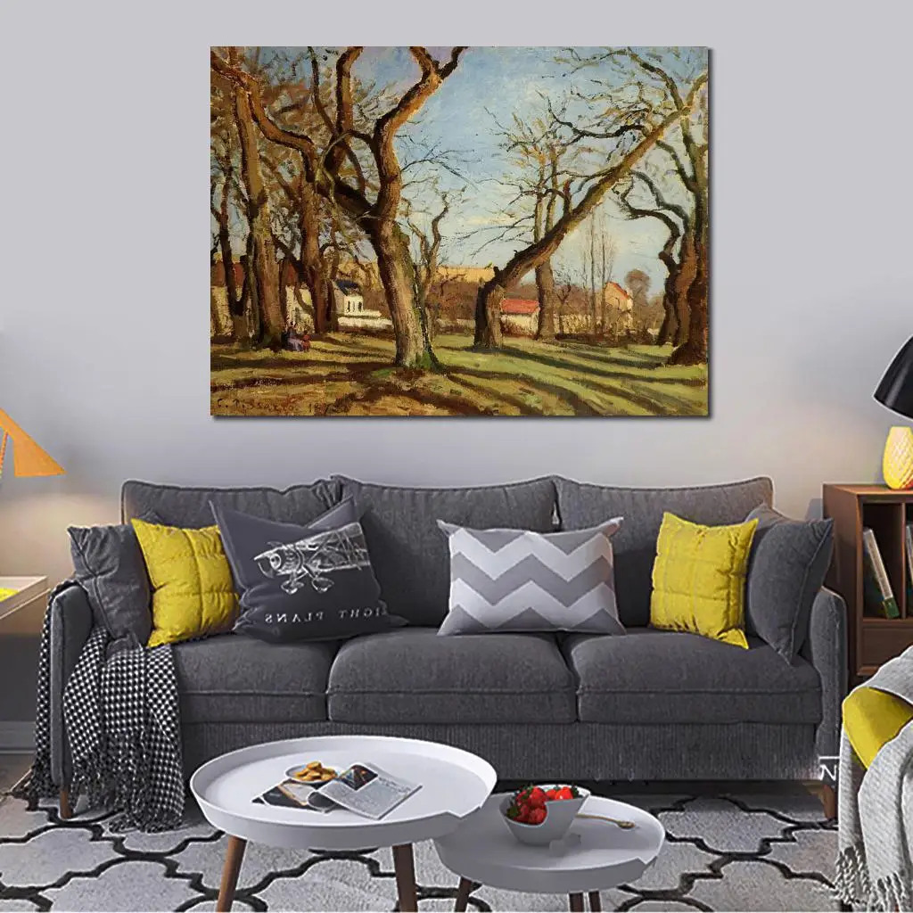 

Canvas Art Chestnut Trees at Louveciennes Camille Pissarro Oil Painting Reproduction High Quality Handmade