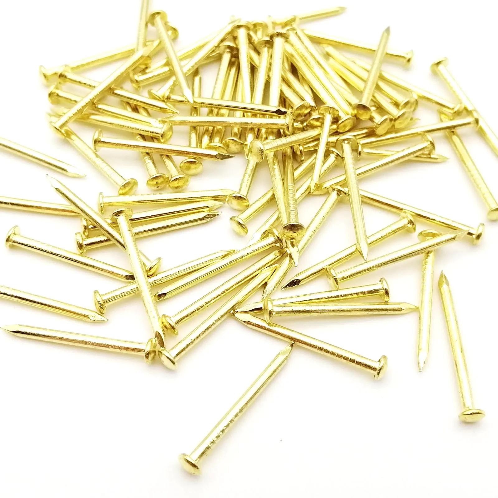 Round Head Nails 200pcs Golden Diameter 1.2mm 1.5mm 1.8mm Iron Small Mini For Jewelry Chest Box Case Hinge Furniture Drum
