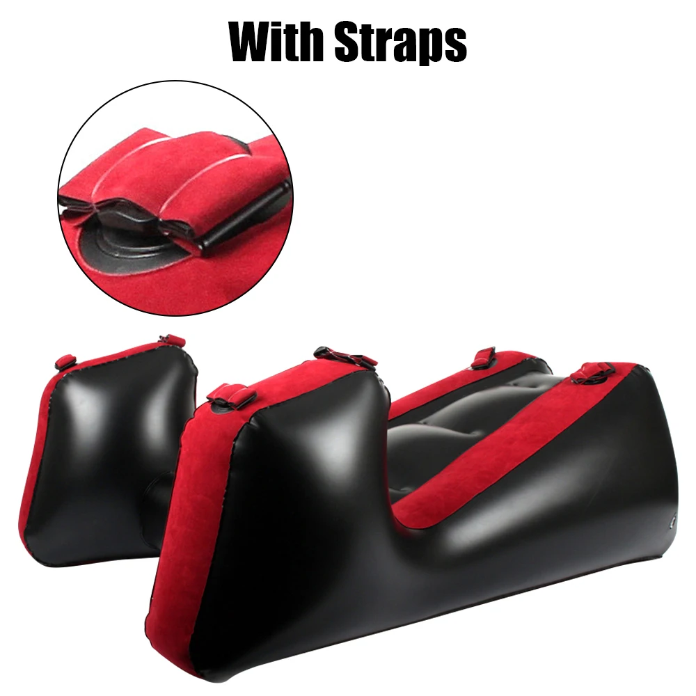 Adult Games Flocking PVC Sex Furniture Aid Sex Tools For Couples Women Sex Chair Bed With Straps Split Leg Sofa Mat Inflatable 4