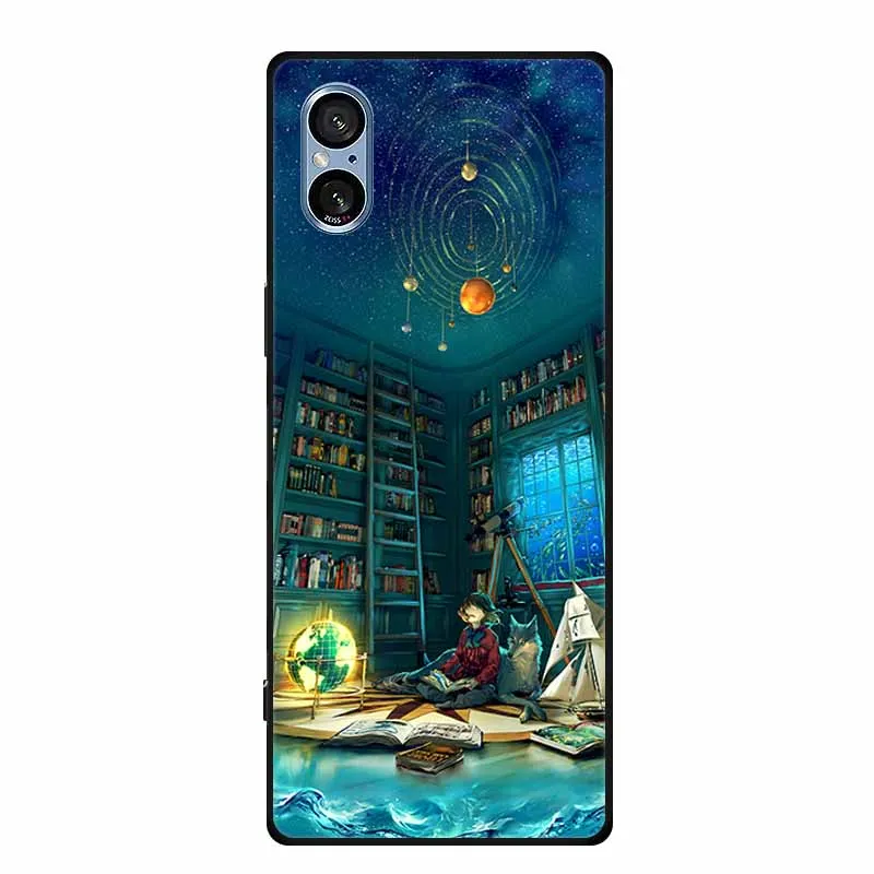 Stylish Black Silicone Soft Phone Case with Fashion Pictures