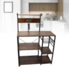 Kitchen Utility Storage Shelf Microwave Oven Stand Coffee Bar Station Rust Resistant Strong Load Bearing Multi Tier for Spices 1