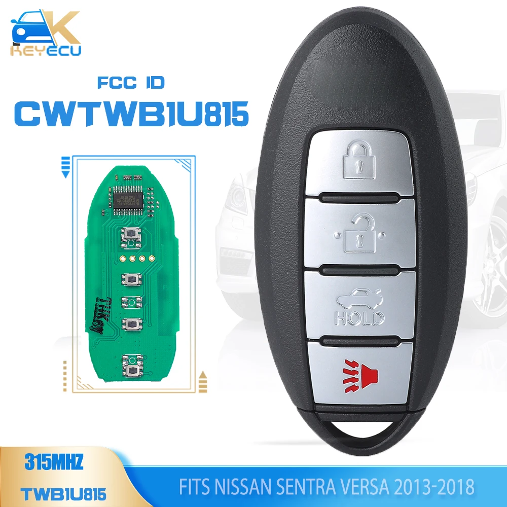 KEYECU CWTWB1U815 315MHz PCF7952 ID46 Chip Remote Smart Key For Nissan Sentra Versa 2013-2015