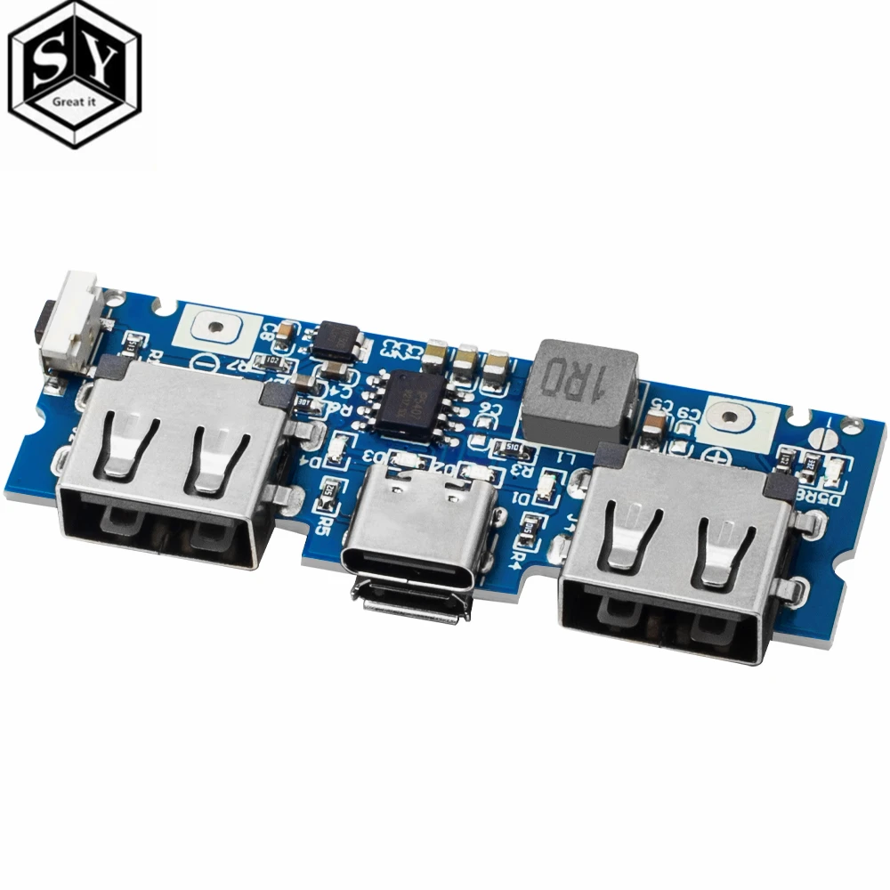 마이크로/C 타입 USB 듀얼 USB 18650 부스트 배터리 충전기 보드, 모바일 파워 뱅크, 휴대폰 DIY용 액세서리, 5V 2.4A