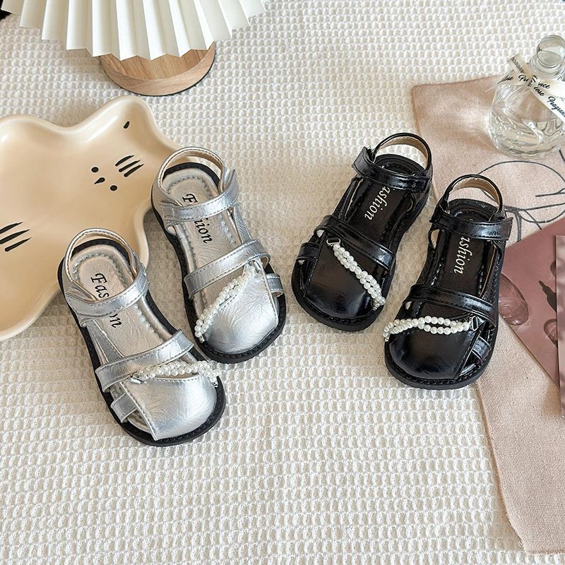 Girls Summer Non Slip Sandals with Shiny Beads