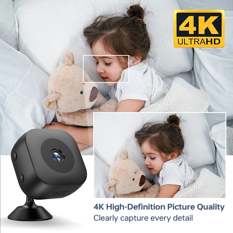 Smart 4K Mini Camera Full Color Night Vision High Definition WiFi Monitor Waterproof Motion Detect Home Security Monitor 3