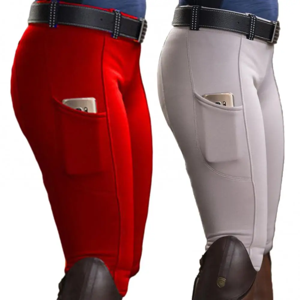 Women horse riding pants Horse Racing Pocket Hip Lift Riding Pant Breeches Leggings