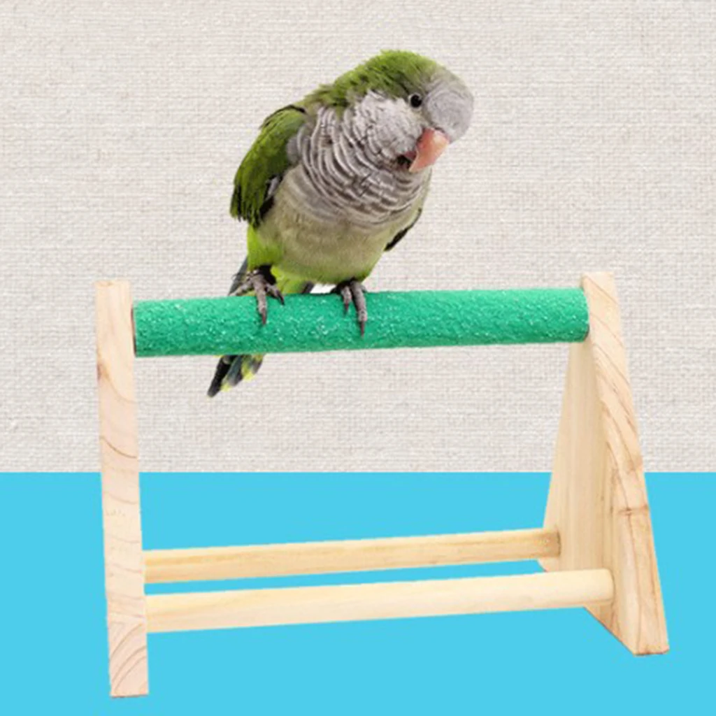Wooden Pet Birds Parrots Perch Platform Tabletop Cage Grinding Playground Toys for Lovebirds Macaws Cockatoo Chicken Hens