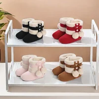 Winter baby shoes with thick fleece and warm baby cotton boots cute non slip comfortable and casual walking shoes 1