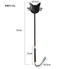 57CM Cat Shape Top Leather Long Straight Whip Riding Crop Flogger Dressage Whipps Paddle Slapper Horse Training 2