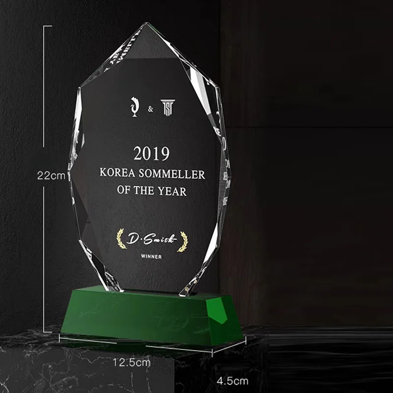 Customized Crystal Trophy, Annual Meeting Employee Annual Meeting Celebration Souvenir Excellent Award Decor High-end Medal, 1Pc